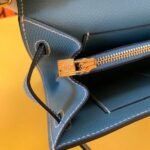 herm kelly classique to go wallet in blue jean epsom calfskin