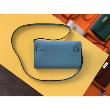 herm kelly classique to go wallet in blue du nord epsom calfskin