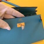 herm kelly classique to go wallet in blue du nord epsom calfskin