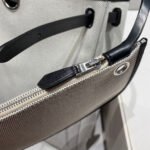 herbag a dos zip retourne backpack 29 in off white canvas and black calfskin