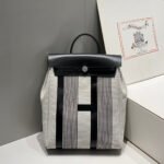 herbag a dos zip retourne backpack 29 in off white mix black canvas and calfskin
