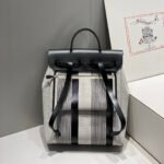 herbag a dos zip retourne backpack 29 in off white mix black canvas and calfskin