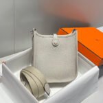 mini neo 18 evelyne bag in grey grained calfskin