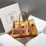 garden party 36 in multicolor toile h canvas gold calfskin tropical streetline illustration