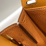 halzan 25 handle bag in dull orange grained calfskin
