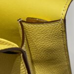 halzan 25 handle bag in bumblebee yellow grained calfskin