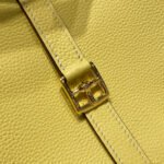halzan 25 handle bag in bumblebee yellow grained calfskin