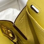 halzan 25 handle bag in bumblebee yellow grained calfskin