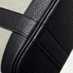 garden party 23cm in white toilets cotton canvas and black calfskin