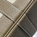 garden party 23cm in white toilets cotton canvas and taupe calfskin