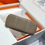 garden party 23cm in white toilets cotton canvas and taupe calfskin