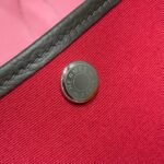 garden party 30cm in red toilets cotton canvas and dark brown calfskin pink on side other