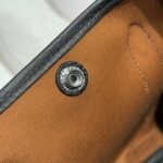 garden party 30cm in blue toilets cotton canvas and black calfskin