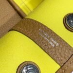 garden party 30cm in yellow toilets cotton canvas and beige marfa calfskin