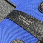 garden party 30cm in white toilets cotton canvas and black calfskin blue canvas on side other