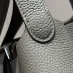 picotin lock 22 in grey etain calfskin silver hardware