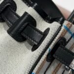 birkin shoulder 29 in black calfskin cru/noir/fauve/noir/bleu zanzibar embroidery plaid canvas