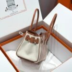 birkin shoulder 29 in gold calfskin cru/beige/fauve/rose pop/noir embroidery canvas
