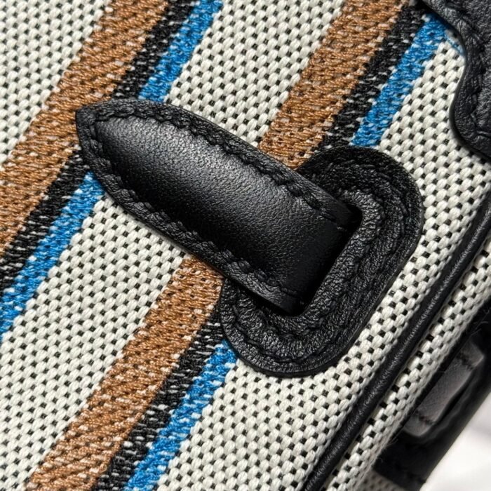 birkin shoulder 29 in black calfskin cru/noir/fauve/noir/bleu zanzibar embroidery canvas