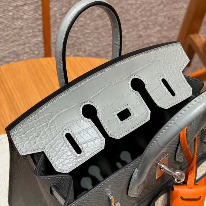 birkin faubourg touch 20 in dove gray calfskin with silver hardware