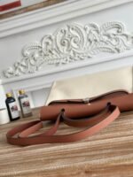 zip cabine 31 bag in white cream canvas and bronze brown calfskin