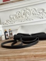 zip cabine 31 bag in pale gray canvas and black calfskin