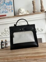 zip cabine 31 bag in black calfskin