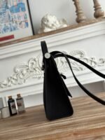 zip cabine 31 bag in black canvas and calfskin