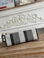 zip cabine 31 bag in black mix white canvas and calfskin