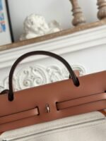 bolso herbag zip 31 retourne bag in off white mix brown h viking canvas and cowhide