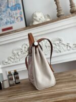 herbag zip 31 retourne pegase pop bag in off white mix red canvas and hunter cowhide