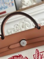 herbag zip 31 retourne pegase pop bag in off white mix red canvas and hunter cowhide