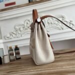 herbag zip 31 laquered bag in off white mix yellow h plume canvas