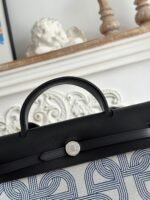 herbag zip 31 laquered bag in off white mix blue h plume canvas