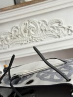 herbag zip 31 laquered bag in off white mix blue h plume canvas