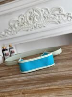 mini neo 17 evelyne bag in sky blue canvas and white calfskin