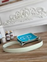 mini neo 17 evelyne bag in sky blue canvas and white calfskin