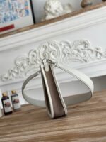 mini neo 17 evelyne bag in wenge brown canvas and white calfskin