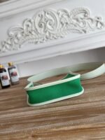 mini neo 17 evelyne bag in emerald green canvas and white calfskin