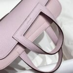 halzan 25 handle bag in baby pink grained calfskin