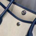 garden party 36 in navy cream toile h canvas blue marine calfskin abstract bear face print