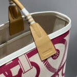 steeple 28 bag in off white mix persian plum red canvas and brown swift leather