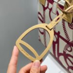 steeple 28 bag in off white mix persian plum red canvas and brown swift leather