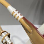 steeple 28 bag in off white mix persian plum red canvas and brown swift leather