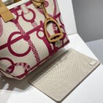 steeple 28 bag in off white mix persian plum red canvas and brown swift leather