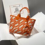 steeple 28 bag in off white mix light orange canvas and calfskin