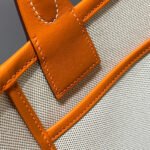 steeple 28 bag in off white mix light orange canvas and calfskin