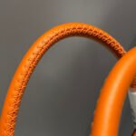 steeple 28 bag in off white mix light orange canvas and calfskin