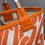 steeple 28 bag in off white mix light orange canvas and calfskin