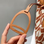 steeple 28 bag in off white mix brown canvas and calfskin